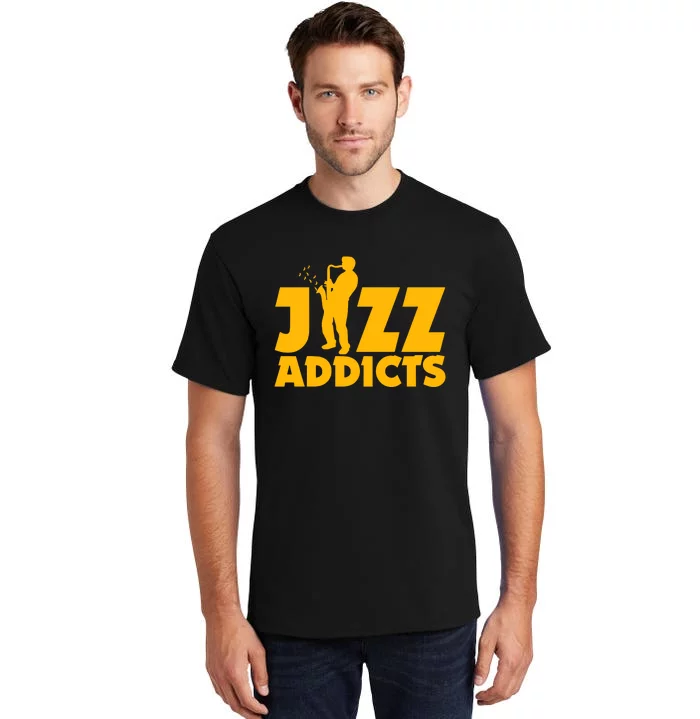 Robert Komaniecki Jazz Addicts With Saxophone Tall T-Shirt