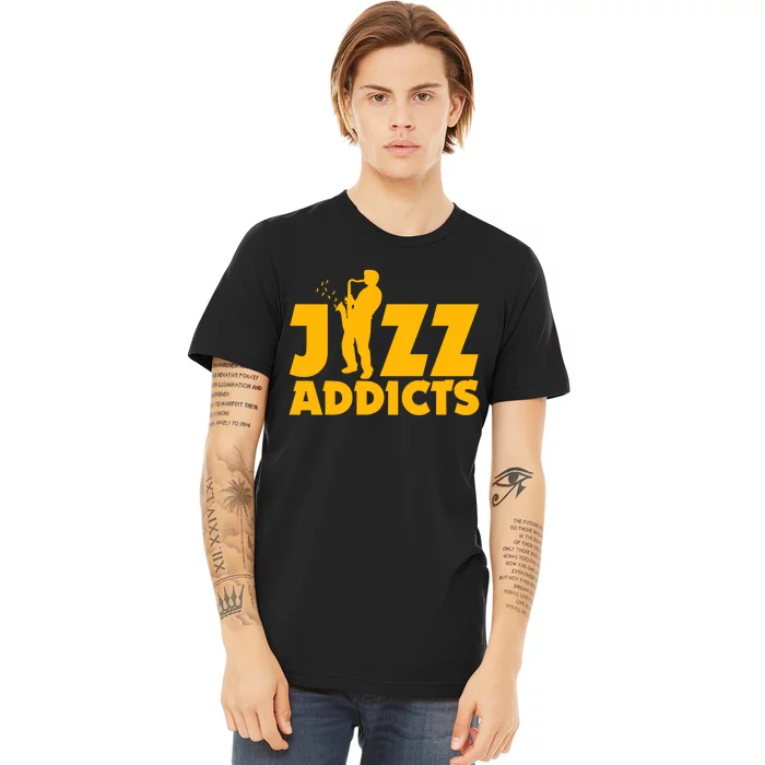 Robert Komaniecki Jazz Addicts With Saxophone Premium T-Shirt