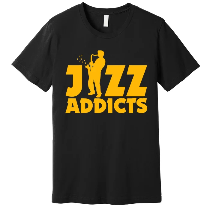 Robert Komaniecki Jazz Addicts With Saxophone Premium T-Shirt