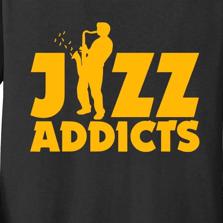 Robert Komaniecki Jazz Addicts With Saxophone Kids Long Sleeve Shirt