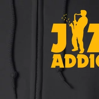 Robert Komaniecki Jazz Addicts With Saxophone Full Zip Hoodie