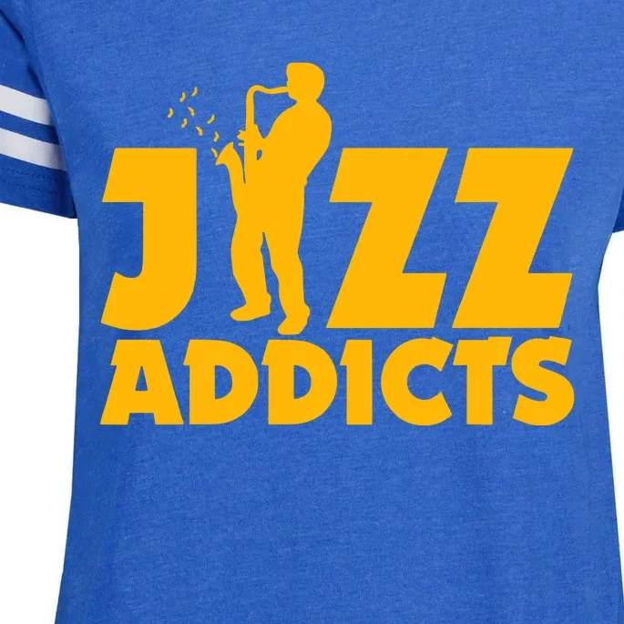 Robert Komaniecki Jazz Addicts With Saxophone Enza Ladies Jersey Football T-Shirt