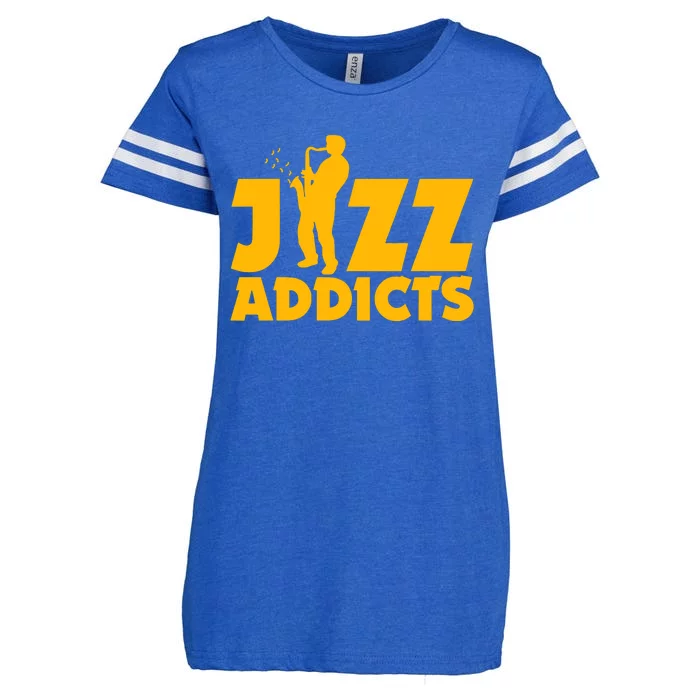 Robert Komaniecki Jazz Addicts With Saxophone Enza Ladies Jersey Football T-Shirt