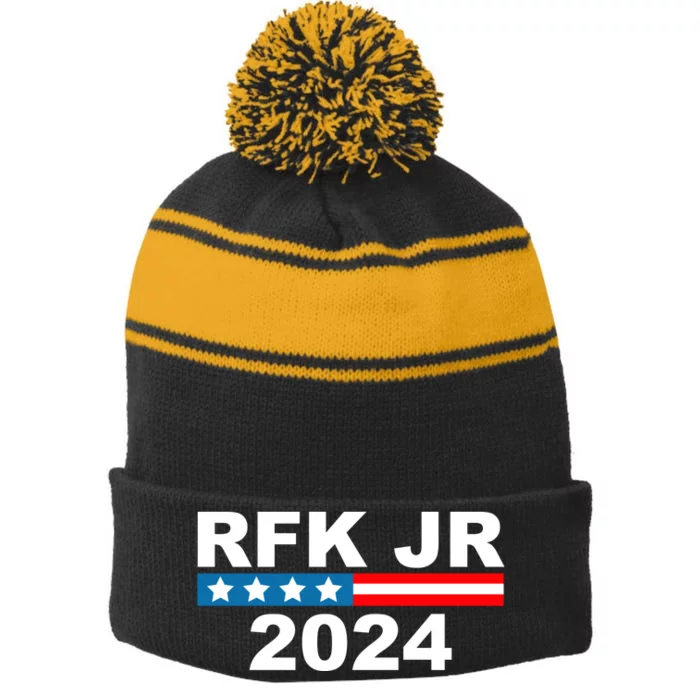 Robert Kennedy Jr. For President 2024, RFK JR 2024 Stripe Pom Pom Beanie