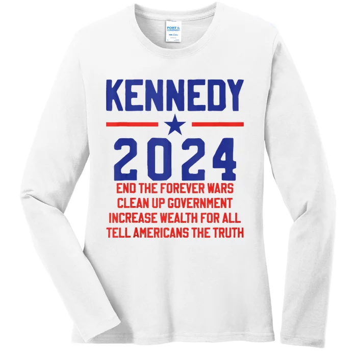 Robert Kennedy Jr. Rfk Jr 2024 For President Priorities Ladies Long Sleeve Shirt