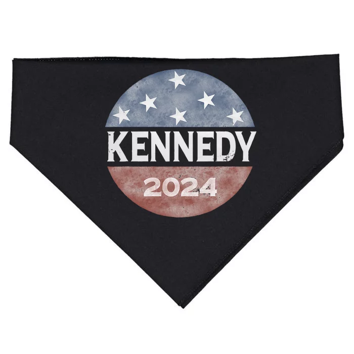 Robert Kennedy Jr 2024 President Vintage Button USA Flag USA-Made Doggie Bandana