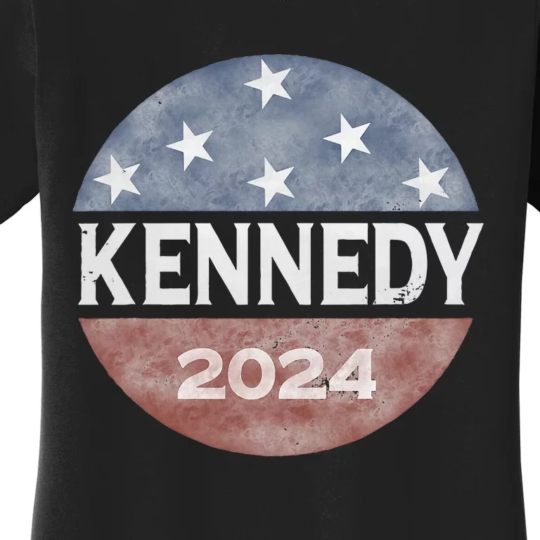 Robert Kennedy Jr 2024 President Vintage Button USA Flag Women's T-Shirt