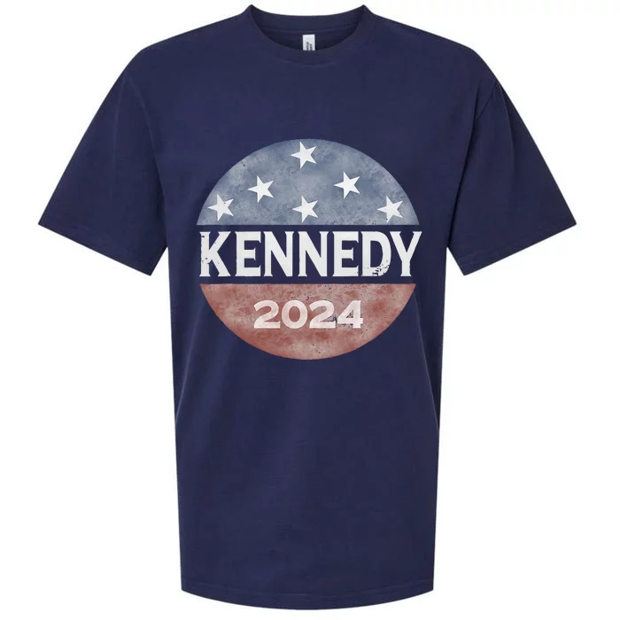 Robert Kennedy Jr 2024 President Vintage Button USA Flag Sueded Cloud Jersey T-Shirt