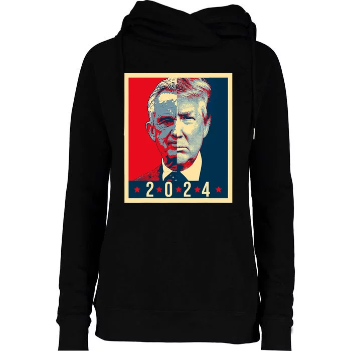 Robert Kennedy Jr Rfk Jr For Trump Unity President 2024 Womens Funnel Neck Pullover Hood