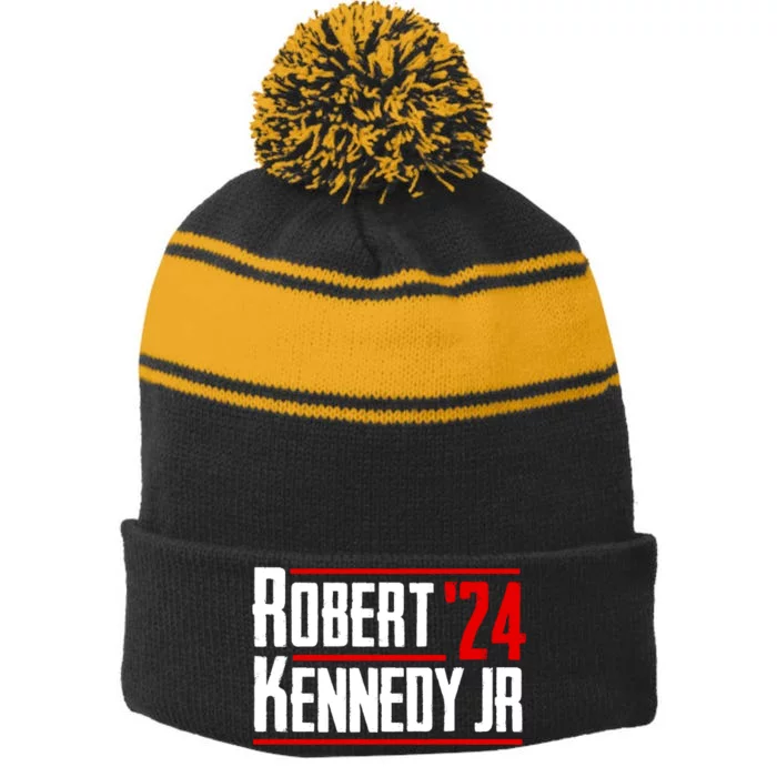 Robert Kennedy Jr 2024 Stripe Pom Pom Beanie