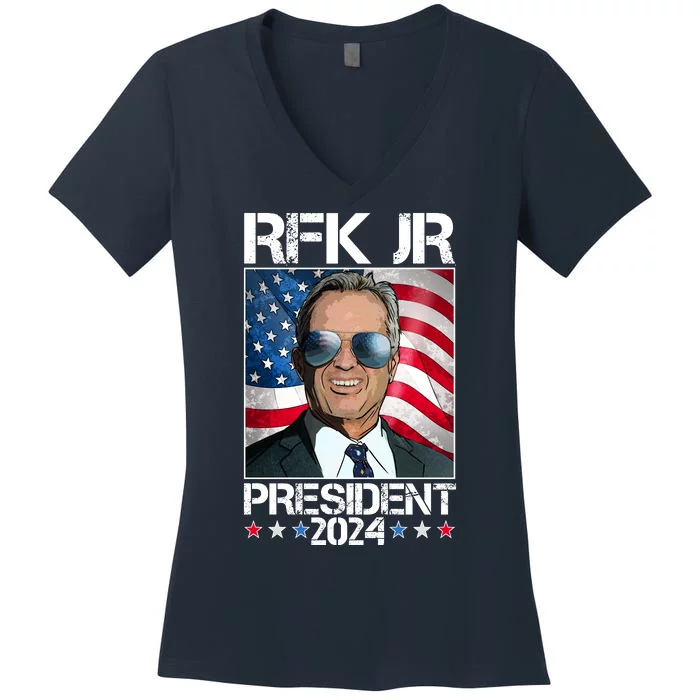 Robert Kennedy Jr For President Rfk Jr 2024 Election Women's V-Neck T-Shirt