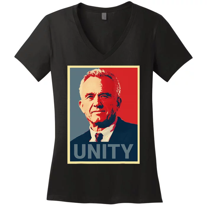 Robert Kennedy Jr. Rfk Jr For Trump Unity 2024 Obama Poster Women's V-Neck T-Shirt