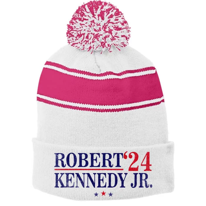 Robert Kennedy Jr 2024 Presidential RFK JR 2024 Women Stripe Pom Pom Beanie