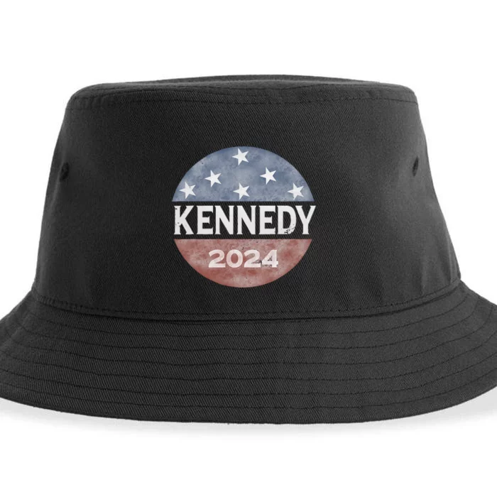 Robert Kennedy Jr 2024 President Vintage Button Usa Flag Sustainable Bucket Hat