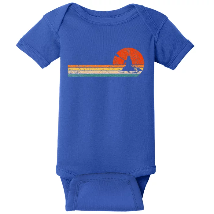 Retro Kayak Kayaking Paddling Baby Bodysuit