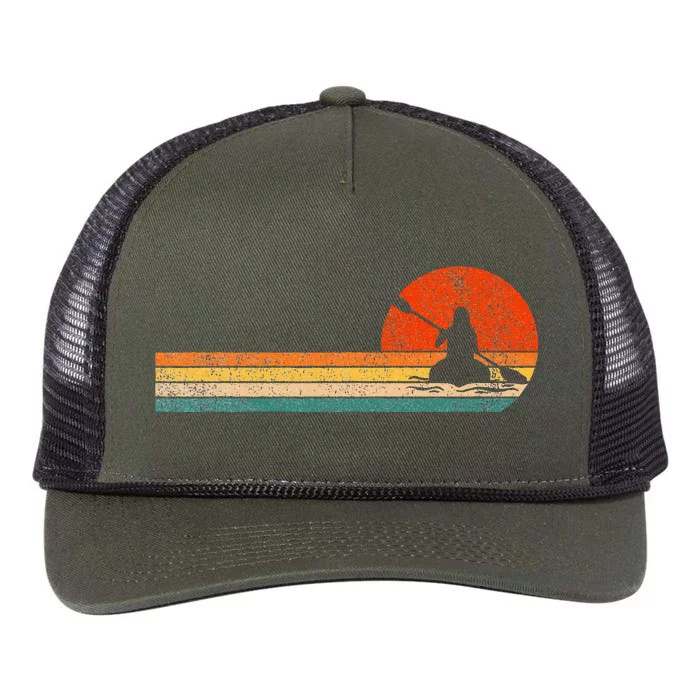 Retro Kayak Kayaking Paddling Retro Rope Trucker Hat Cap