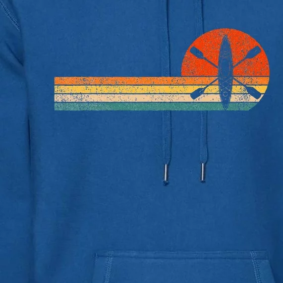 Retro Kayak Kayaking Paddling Premium Hoodie