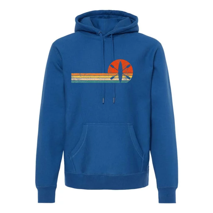 Retro Kayak Kayaking Paddling Premium Hoodie