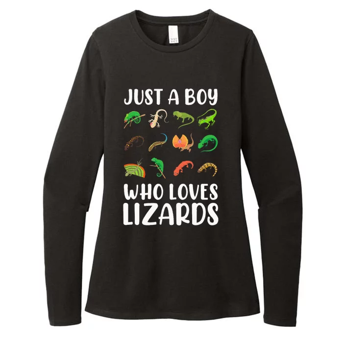 Reptile Kids Lizard Just A Boy Who Loves Lizards Womens CVC Long Sleeve Shirt