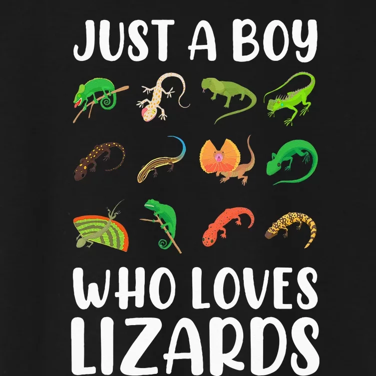 Reptile Kids Lizard Just A Boy Who Loves Lizards Women's Crop Top Tee