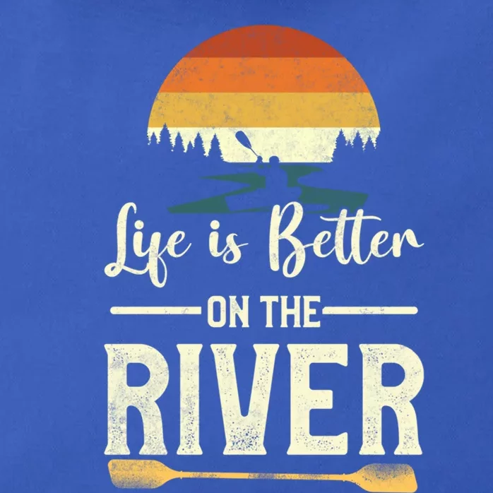 Retro Kayaking Life Is Better On The River Gift Zip Tote Bag