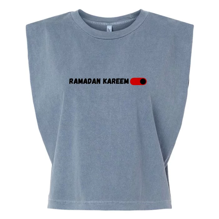 Ramadan Kareem Mubarak Fasting Gift Fasting Mode On Garment-Dyed Women's Muscle Tee