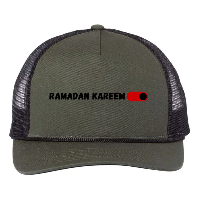 Ramadan Kareem Mubarak Fasting Gift Fasting Mode On Retro Rope Trucker Hat Cap