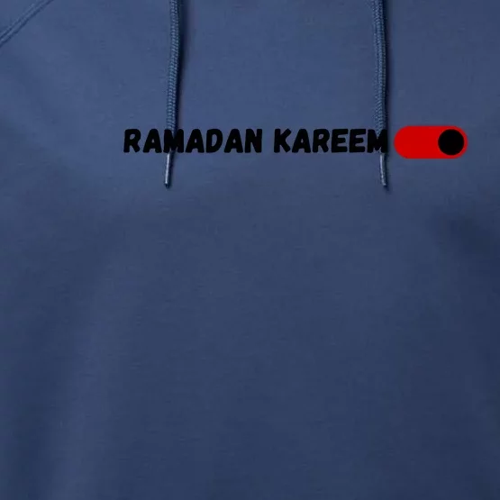 Ramadan Kareem Mubarak Fasting Gift Fasting Mode On Performance Fleece Hoodie