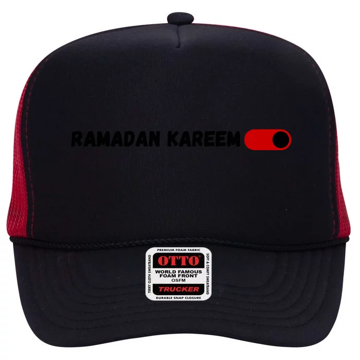 Ramadan Kareem Mubarak Fasting Gift For Ramadan Mubarak High Crown Mesh Trucker Hat