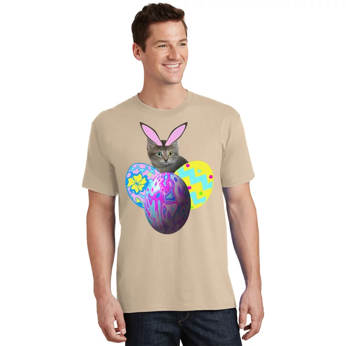 Rabbit Kitty Mashup Colorful Psychedelic Eggs Women's T-Shirt