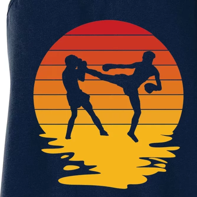 Retro Kickboxing Muay Thai Boxing MMA Premium Women's Racerback Tank