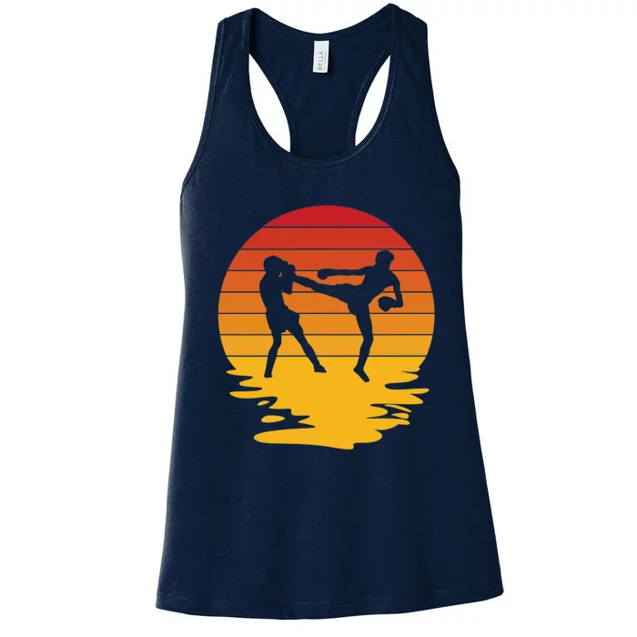 Retro Kickboxing Muay Thai Boxing MMA Premium Women's Racerback Tank