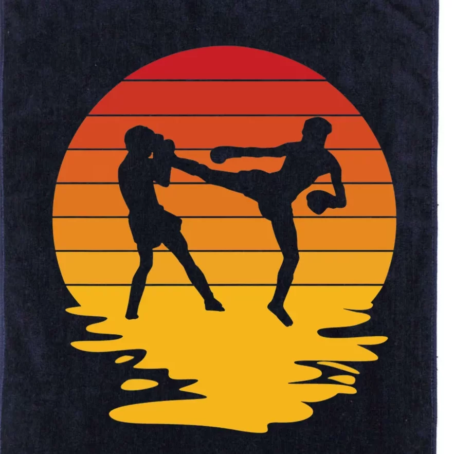 Retro Kickboxing Muay Thai Boxing MMA Premium Platinum Collection Golf Towel