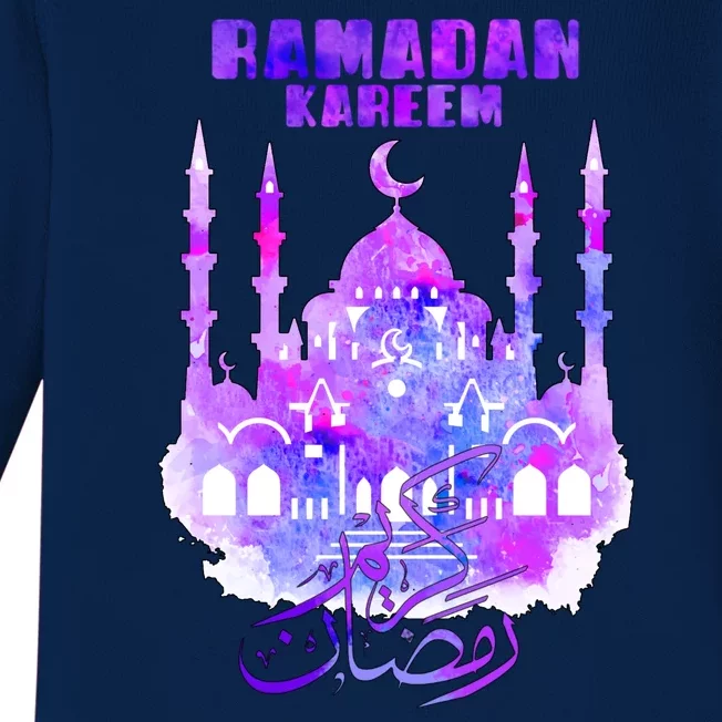 Ramadan Kareem Muslim Fasting Arabic Wording Baby Long Sleeve Bodysuit