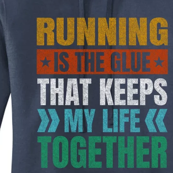 Running Keeps My Life Together Runner Funny Marathon Humor Gift Women's Pullover Hoodie