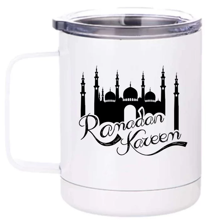 Ramadan Kareem Muslim Fasting With Mosque Art Front & Back 12oz Stainless Steel Tumbler Cup