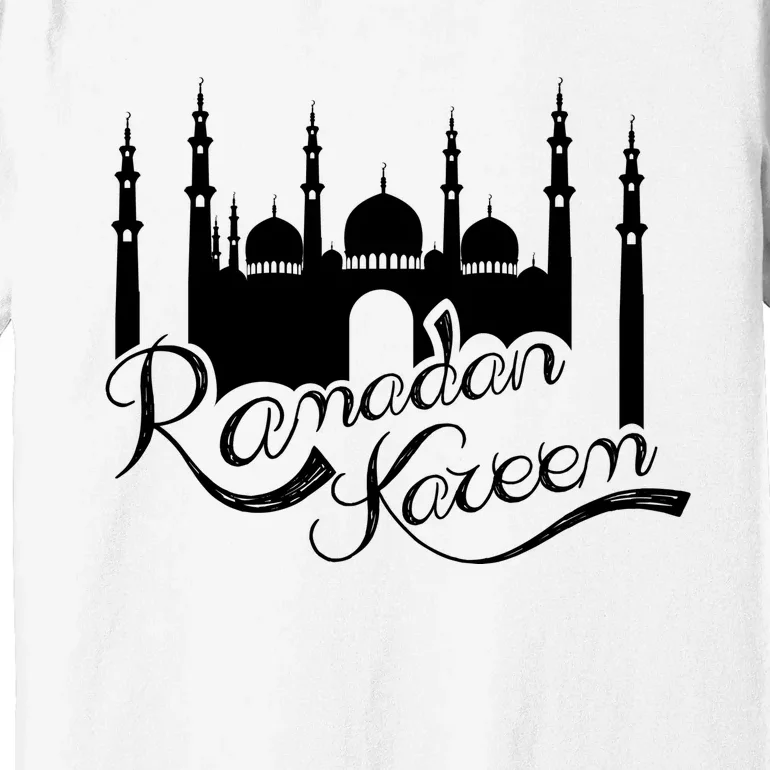 Ramadan Kareem Muslim Fasting With Mosque Art Premium T-Shirt