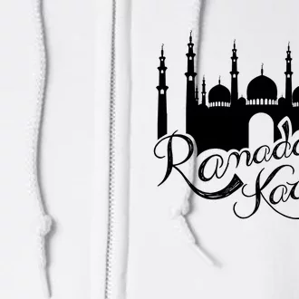 Ramadan Kareem Muslim Fasting With Mosque Art Full Zip Hoodie