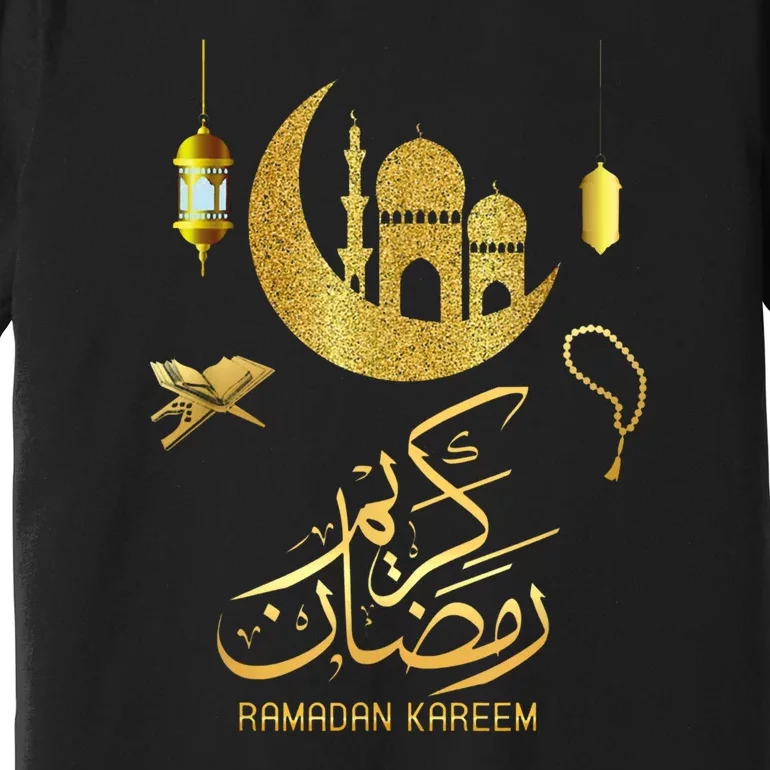 Ramadan Kareem Muslim Fasting Arabic Wording Premium T-Shirt