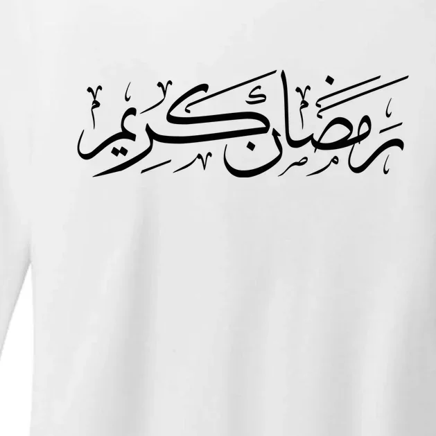 Ramadan Kareem Muslim Fasting Arabic Wording Womens CVC Long Sleeve Shirt