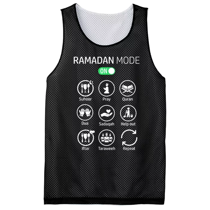 Ramadan Kareem Mubarak Islamic Ramadan Fasting Mode On Mesh Reversible Basketball Jersey Tank