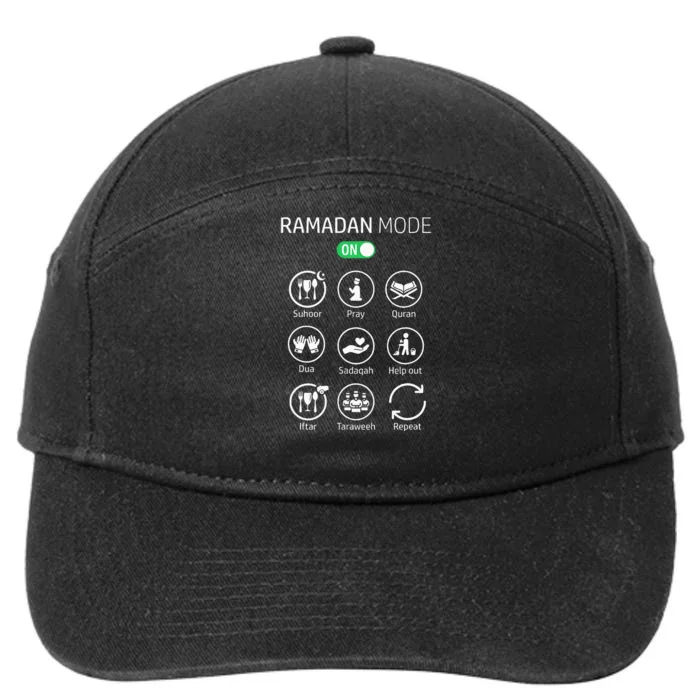 Ramadan Kareem Mubarak Islamic Ramadan Fasting Mode On 7-Panel Snapback Hat