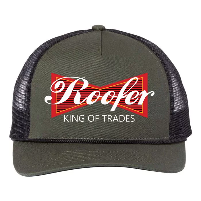 Roofer King Of Trades Funny Roofing Professional Tee Retro Rope Trucker Hat Cap