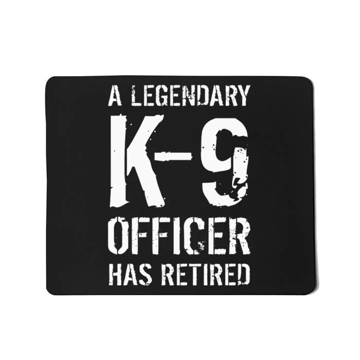 Retired K9 Officer Retirement Gift K9 Police Dog Handler Mousepad