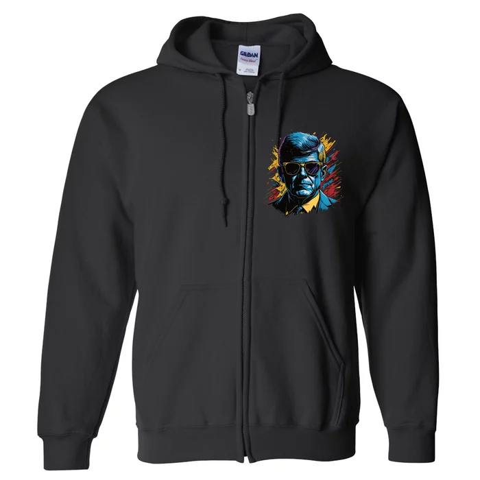 Retro Kennedy Pop 1961 1963 Full Zip Hoodie