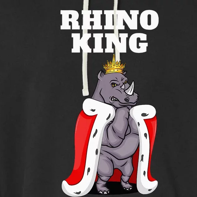 Rhino King Rhino Rhinoceros Garment-Dyed Fleece Hoodie