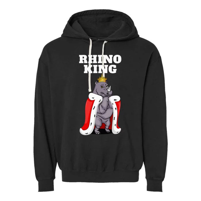 Rhino King Rhino Rhinoceros Garment-Dyed Fleece Hoodie