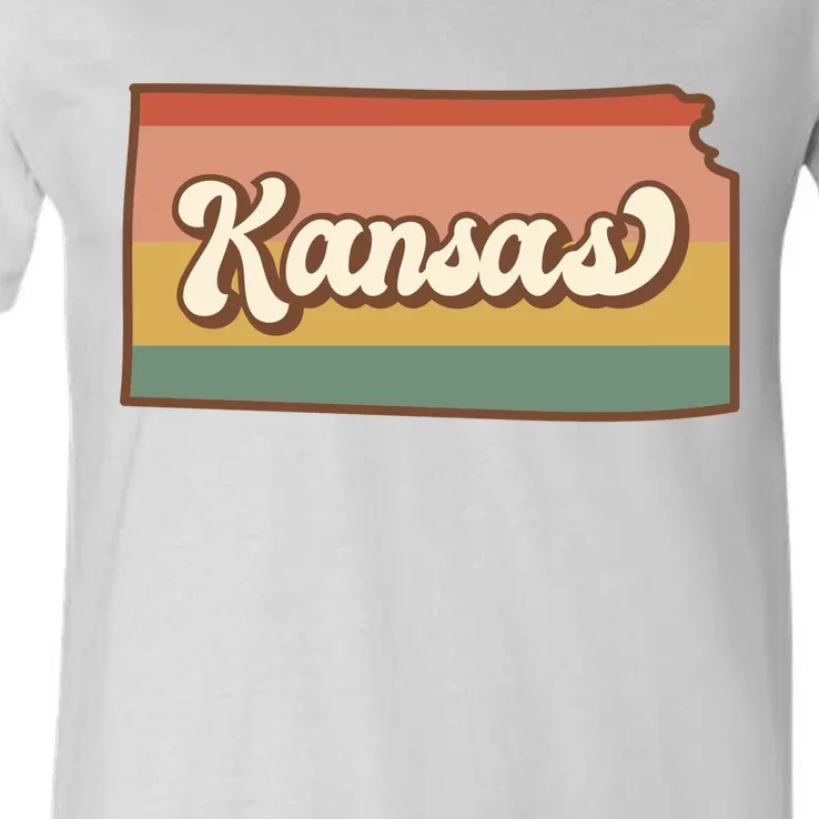 Retro Kansas V-Neck T-Shirt