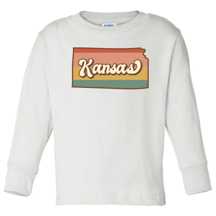 Retro Kansas Toddler Long Sleeve Shirt