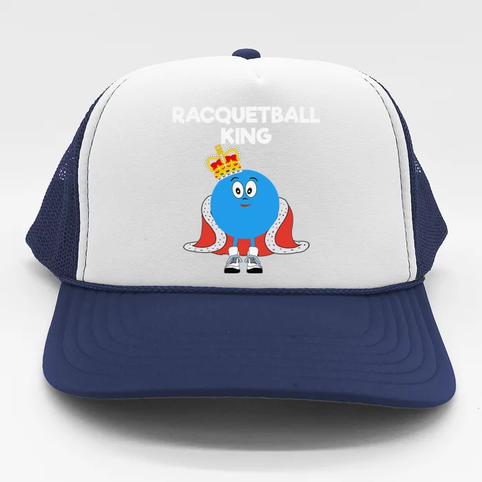 Racquetball King Racket Player Tennis Squash Trucker Hat